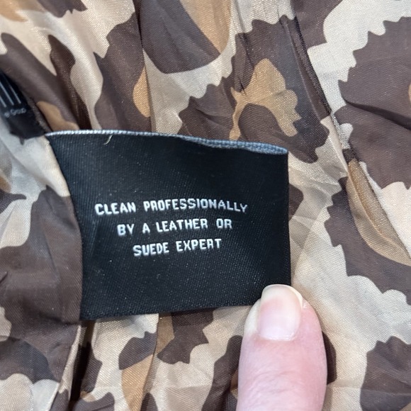 Black Rivet Brown Leather Classic Moto/Bomber Jacket Zip Medium Pockets - Picture 8 of 8